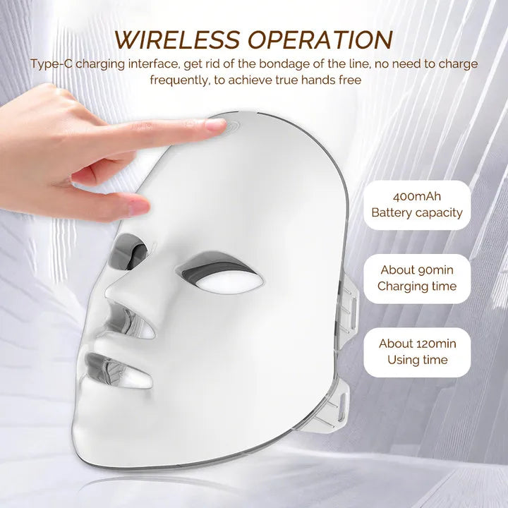 Rechargeable Facial LED Mask 7 Colors LED